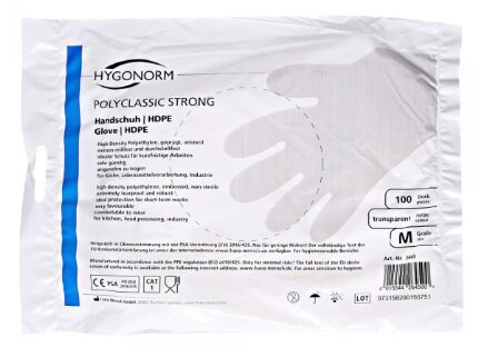 HDPE vienreizlietojami cimdi " Hygonorm Polyclassic Strong", 100 gb