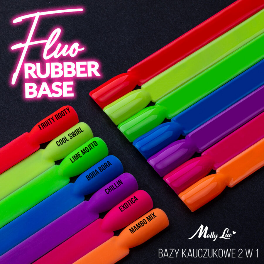 Rubber Base 2in1, Fluo, Cool Swirl MollyLac, 10g
