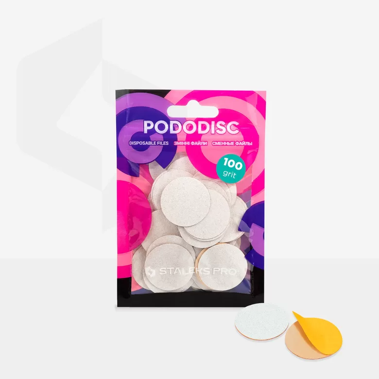 STALEKS Maināmi faili pedikīra diskam STALEKS PRO L 100 grit, balts (50 gb.), PDF-25-100W