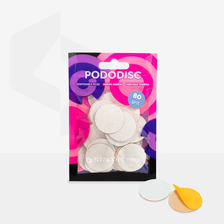STALEKS Maināmi faili pedikīra diskam STALEKS PRO L 80 grit, balts (50 gb.), PDF-25-80W