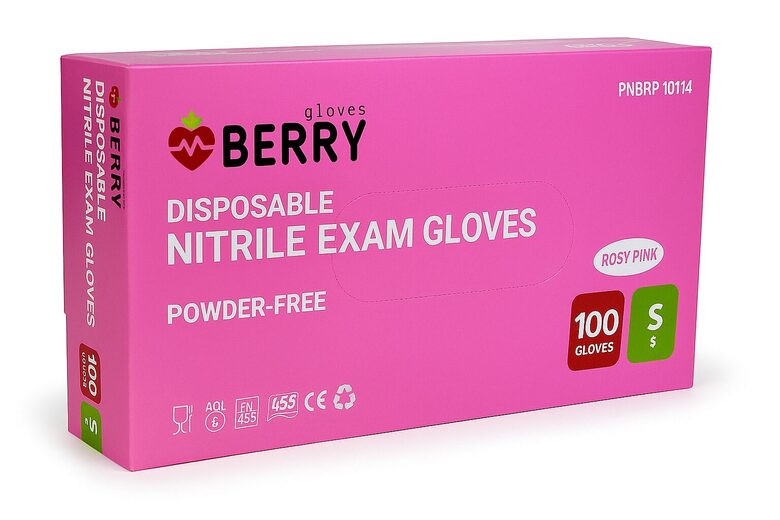 NITRILA CIMDI, Magenta rozā " Berry " , NEPŪDERĒTI, N100