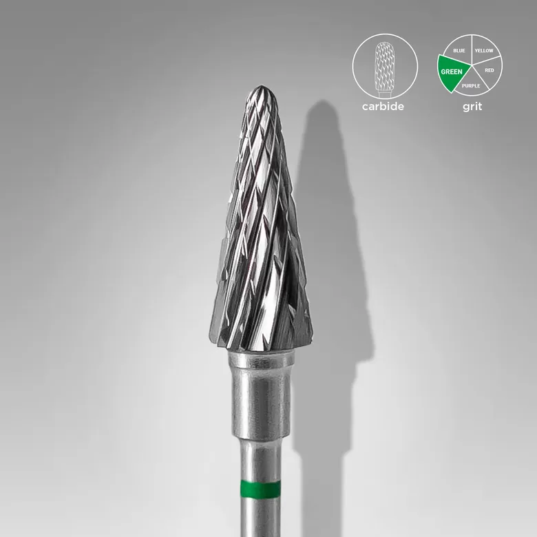 STALEKS Karbīda frēze konusveida noņemšanai zaļš, diametrs 6 mm / darba daļa 14 mm, FT71G060/14
