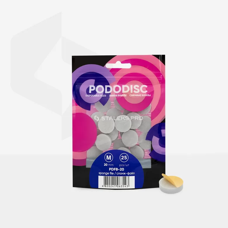 STALEKS Sponžs pedikīra diskam PODODISC M (25 gab.) , PDFB-20