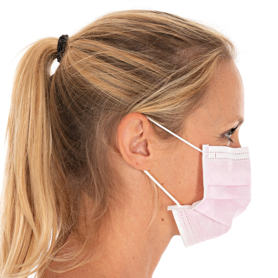 Medicīniskās sejas maskas TYPE II rozā, 50 gb