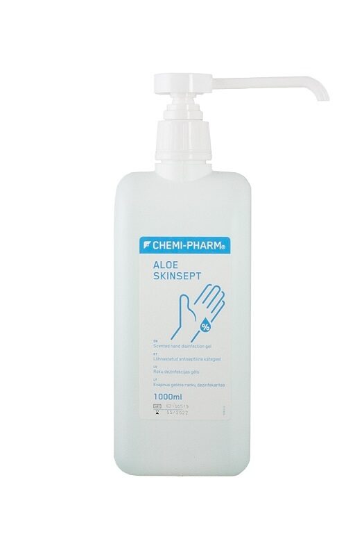 ALOE SKINSEPT 500 ml Chemi pharm - saudzīgs želejveidīgs roku higiēniskās dezinfekcijas līdzeklis