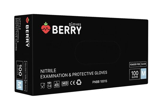 NITRILA CIMDI, Melni " Berry " , NEPŪDERĒTI, N100