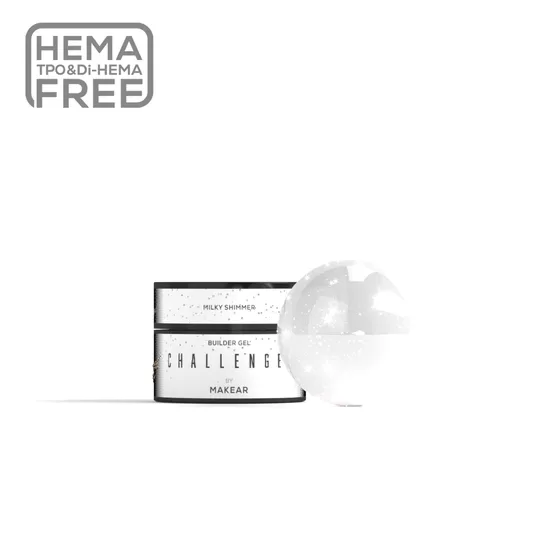 Gēls Makear, Challengel Shimmer Milky HG11 - builder gel 15ml