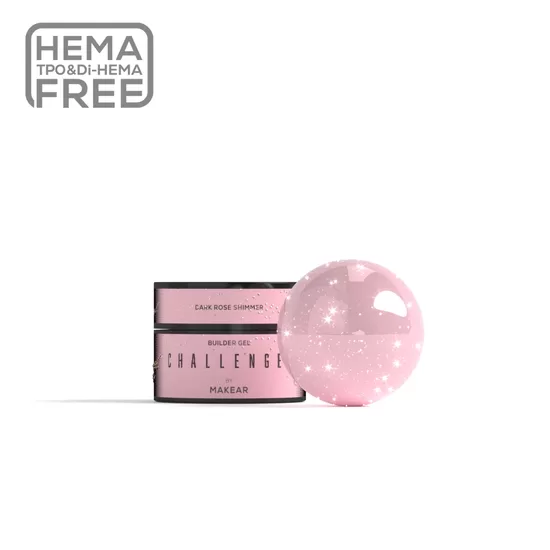 Gēls Makear, Challengel Shimmer Dark Rose HG15 - builder gel 15ml