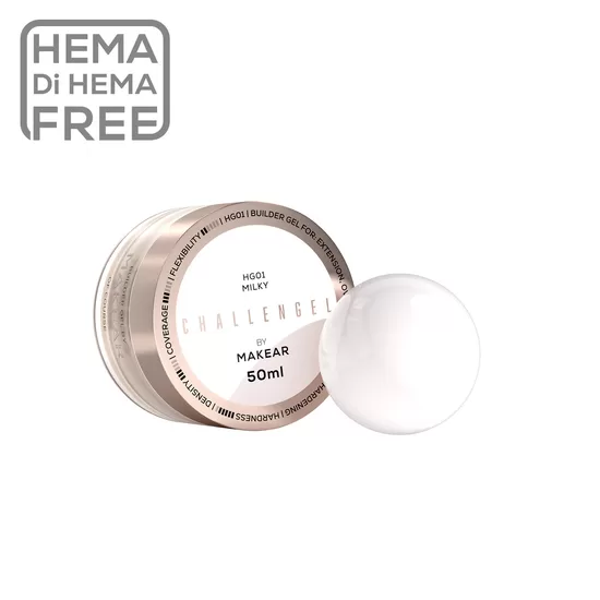 Gēls Makear, Challengel Milky HG01 - builder gel 50 ml