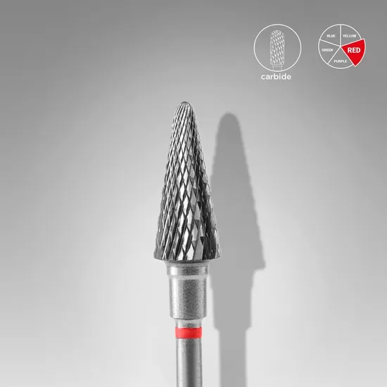 STALEKS Karbīda frēze konusveida noņemšanai sarkana, diametrs 6 mm / darba daļa 14 mm, FT71R060/14