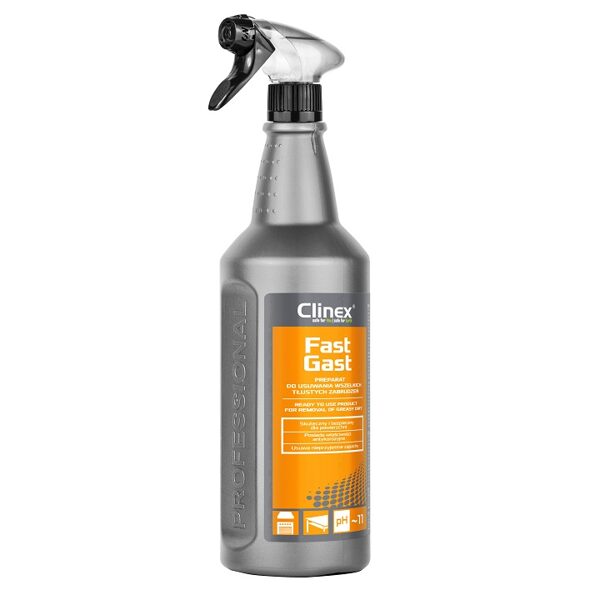 Tauku, eļļas traipu un piedegušas pārtikas palieku tīrīšanas līdzeklis, CLINEX FastGast 1000 ml