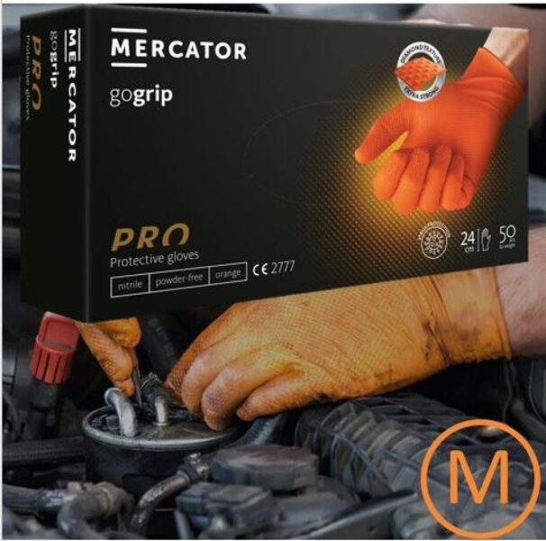 Nitrila cimdi autoservisam un rūpniecībai "Go Grip mercator", 50 gb, izmērs- M